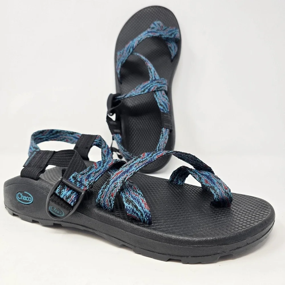 Chaco Z Cloud 2 Mens 12 Sandals Blue Multi Color Strappy Toe Loop JCH108679